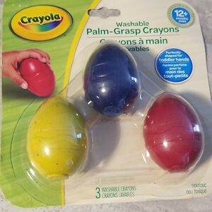 Crayola Washable Palm-Grasp Crayons - Yellow, Blue, Red